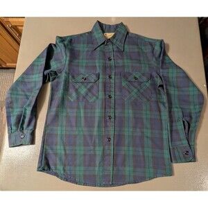 Vintage Sears fieldmaster perma-prest flannel shirt Size Medium? Tag Worn